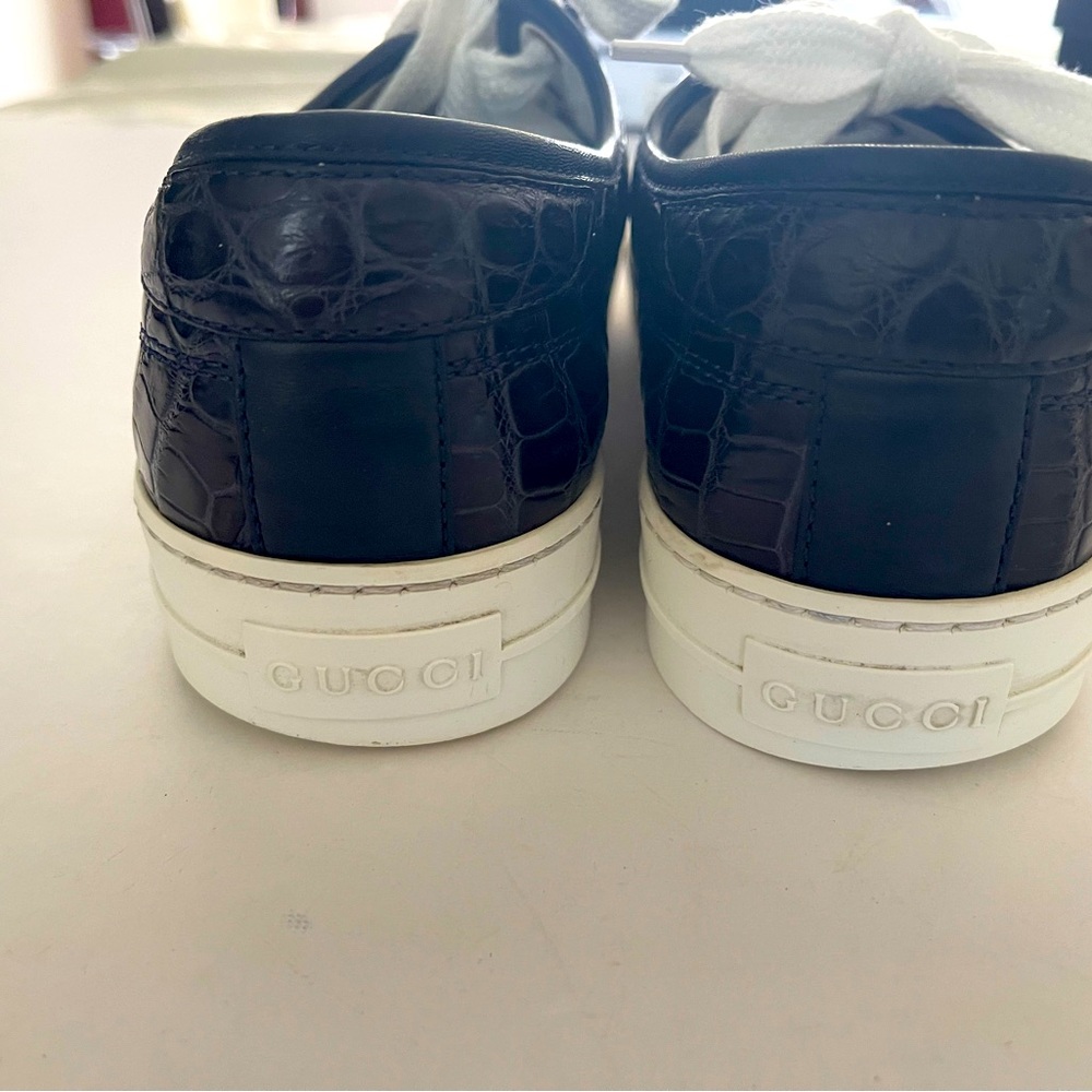 Gucci Men’s crocodile skin leather sneakers Made in Italy - Picture 5 of 10